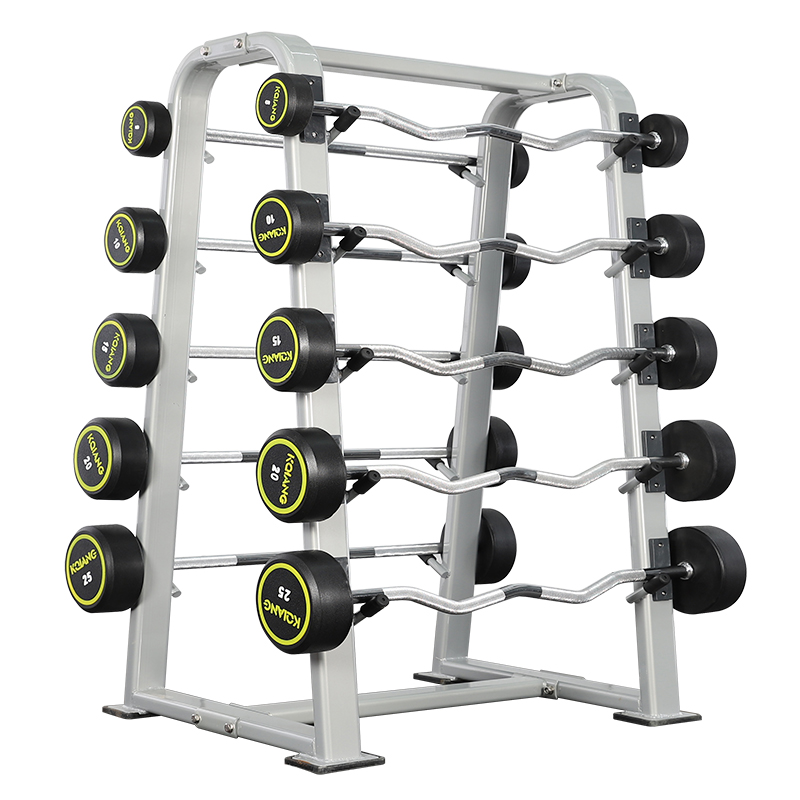 多宝小杠铃健身房专用固定杠铃套装1.2M直杆曲杆 套装（5-10-15-20-25KG）