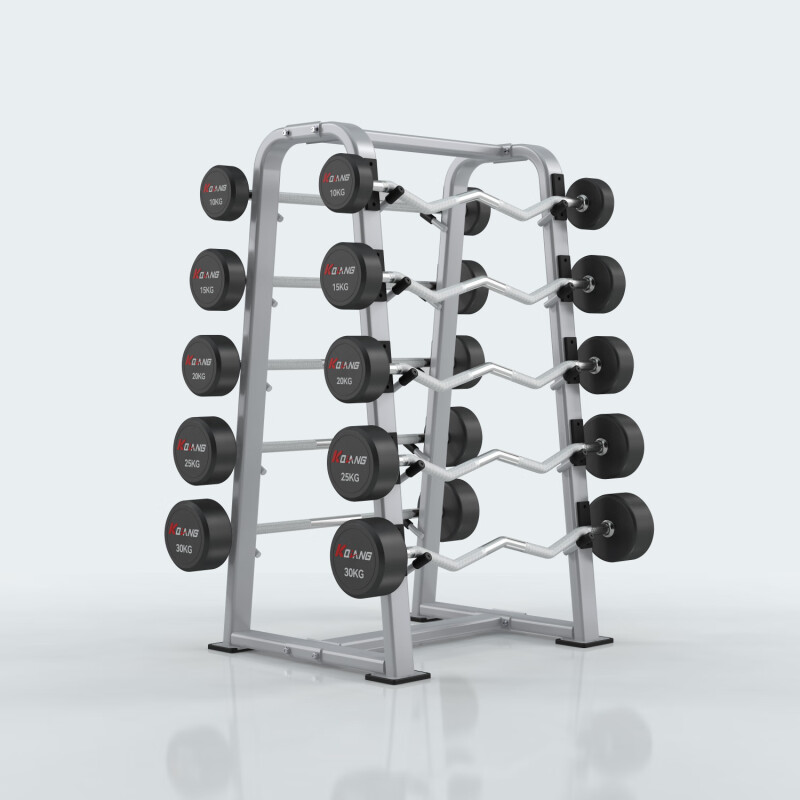 多宝固定杠铃套装1.2M直杆曲杆套装PEV杠铃健身房专用